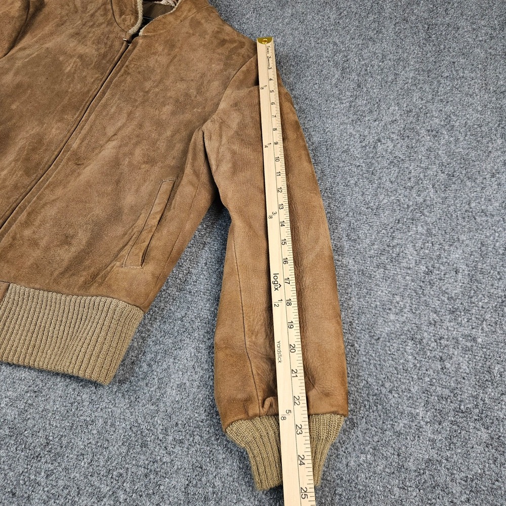Startown Londontown Vintage Suede Bomber Jacket Men 40 Reg Tan Brown Made in USA - Picture 5 of 11